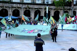 Manifestación en Bilbao protagonizada por los participantes en la VII Conferencia de La Vía Campesina